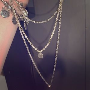 Layered simple sterling silver necklace